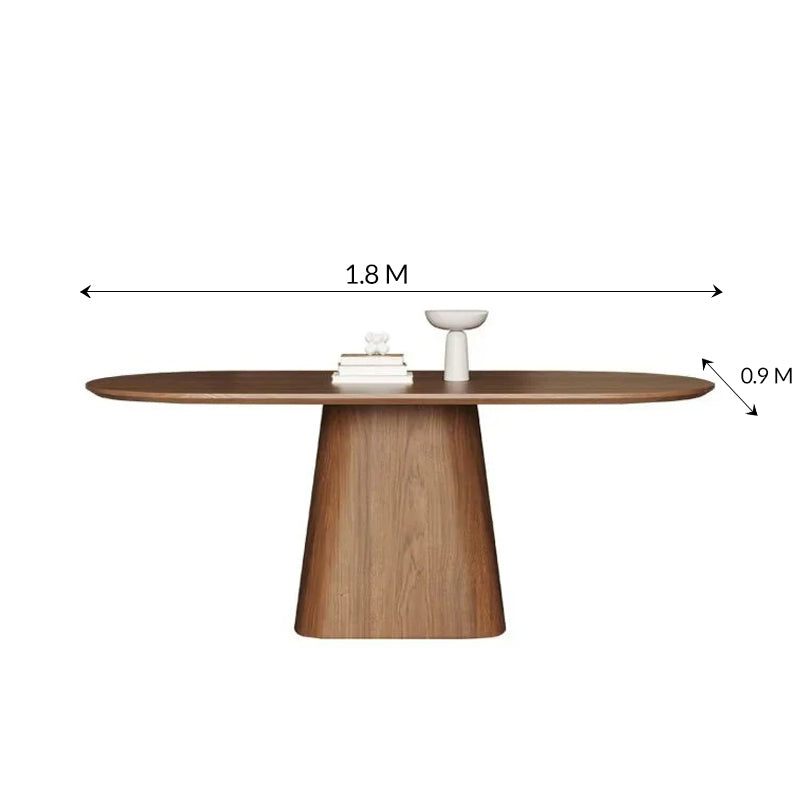 French Vintage Luxury Oval Black Walnut Dining Table & Chair Set for Home & Cafe Interiors