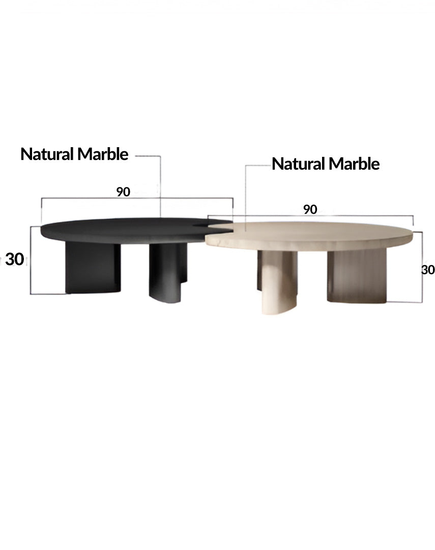Geometric Marble Coffee Table Set for Modern Living Rooms