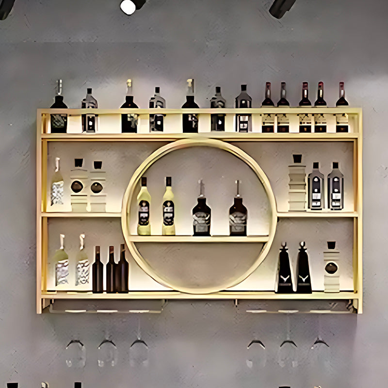 Mini Bar Wine Rack Wall Mounted Liquor Display & Kitchen Storage Shelf