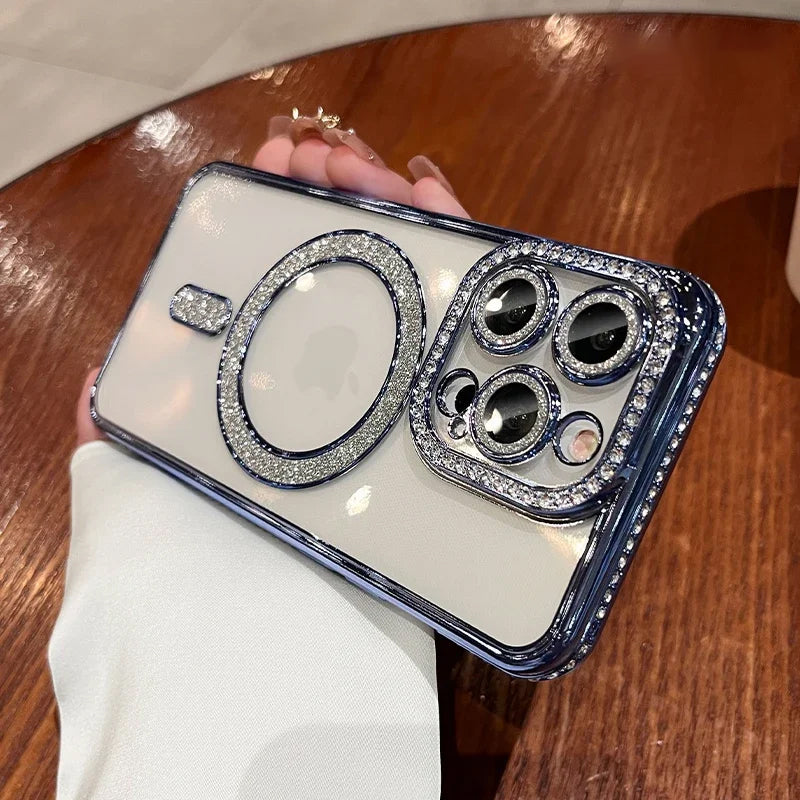 Diamond Sparkle Premium Clear Case for iPhone Air, 17 Pro Max, 17 Pro, 17, 16 ProMax, 16 Pro, 16 Plus, 16, 15, 12, 13, 14, 11 Pro Max & 15 Plus with Magsafe Charging