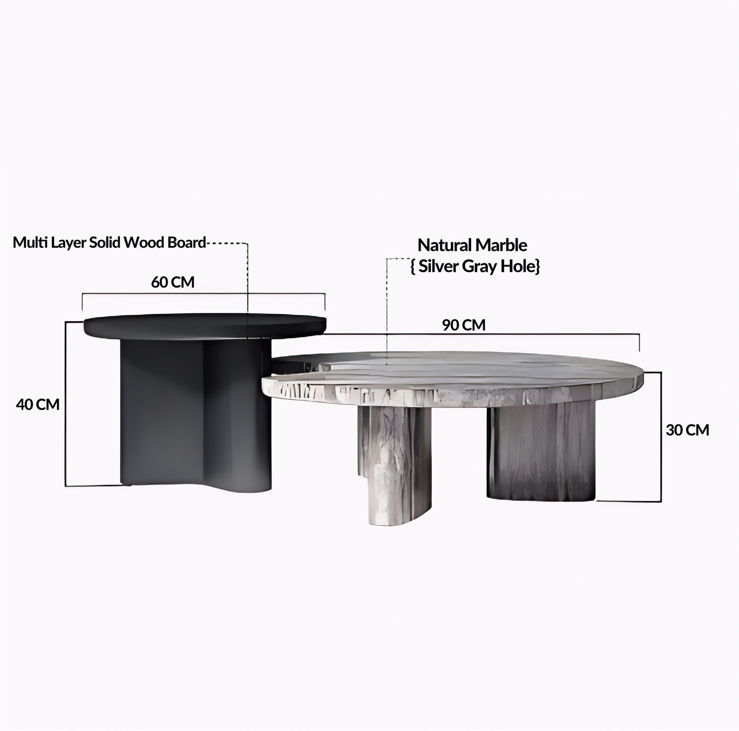 Geometric Marble Coffee Table Set for Modern Living Rooms