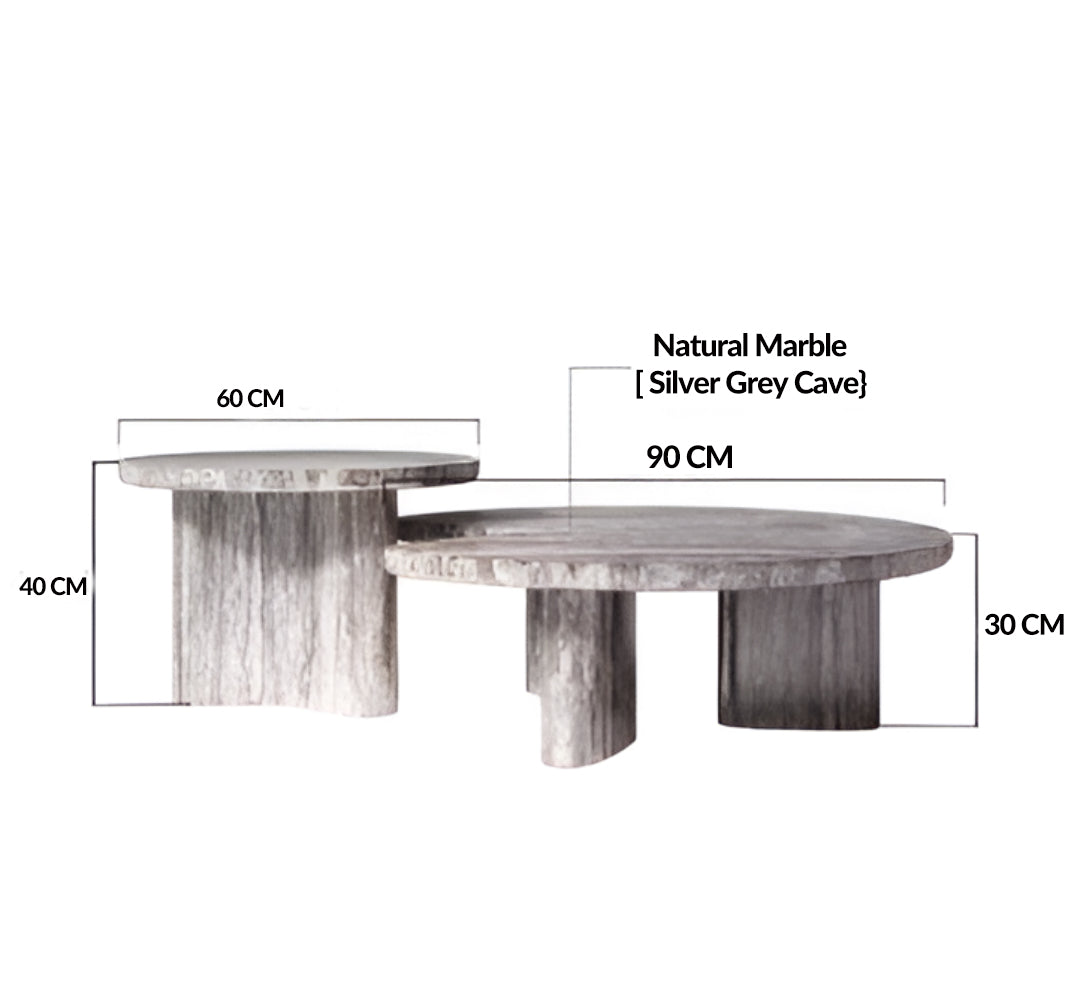 Geometric Marble Coffee Table Set for Modern Living Rooms