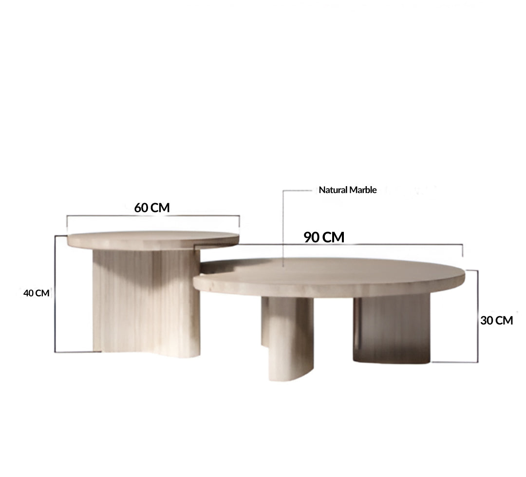 Geometric Marble Coffee Table Set for Modern Living Rooms
