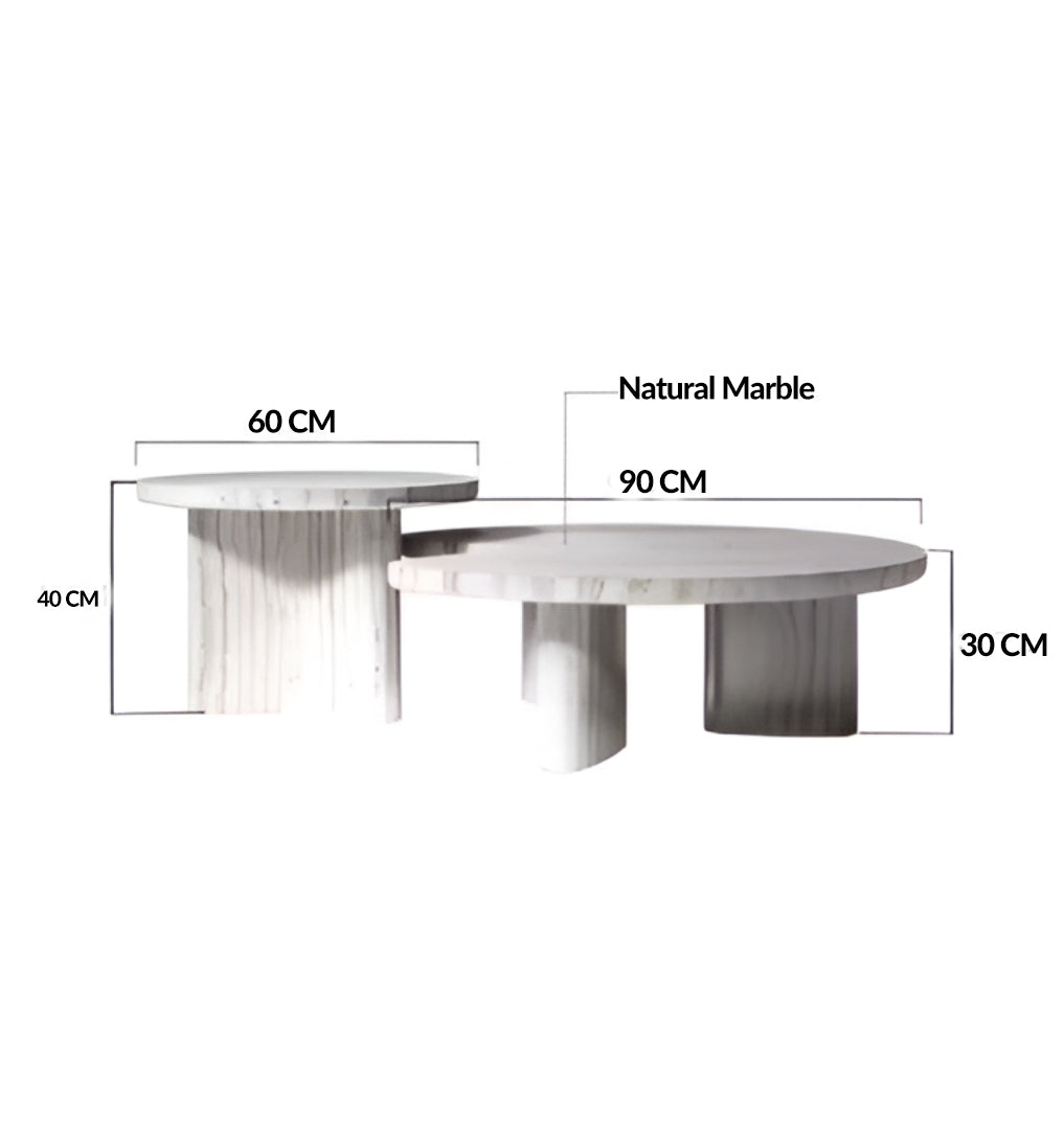 Geometric Marble Coffee Table Set for Modern Living Rooms