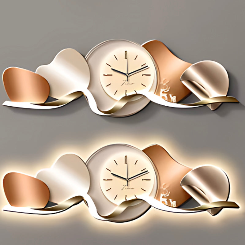 Creative 3D Wall Lamp with Clock – Luxury Home Decor for Living Room & Sofa Background