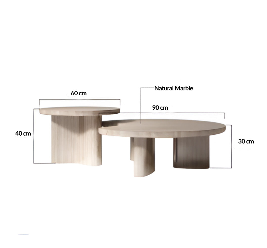 Geometric Marble Coffee Table Set for Modern Living Rooms
