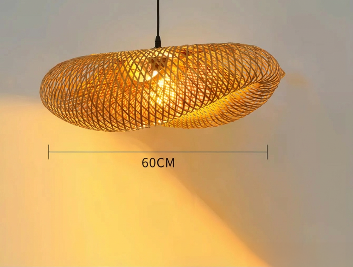 Japanese Style Bamboo Pendant Light for Living Room, Dining & Bedroom