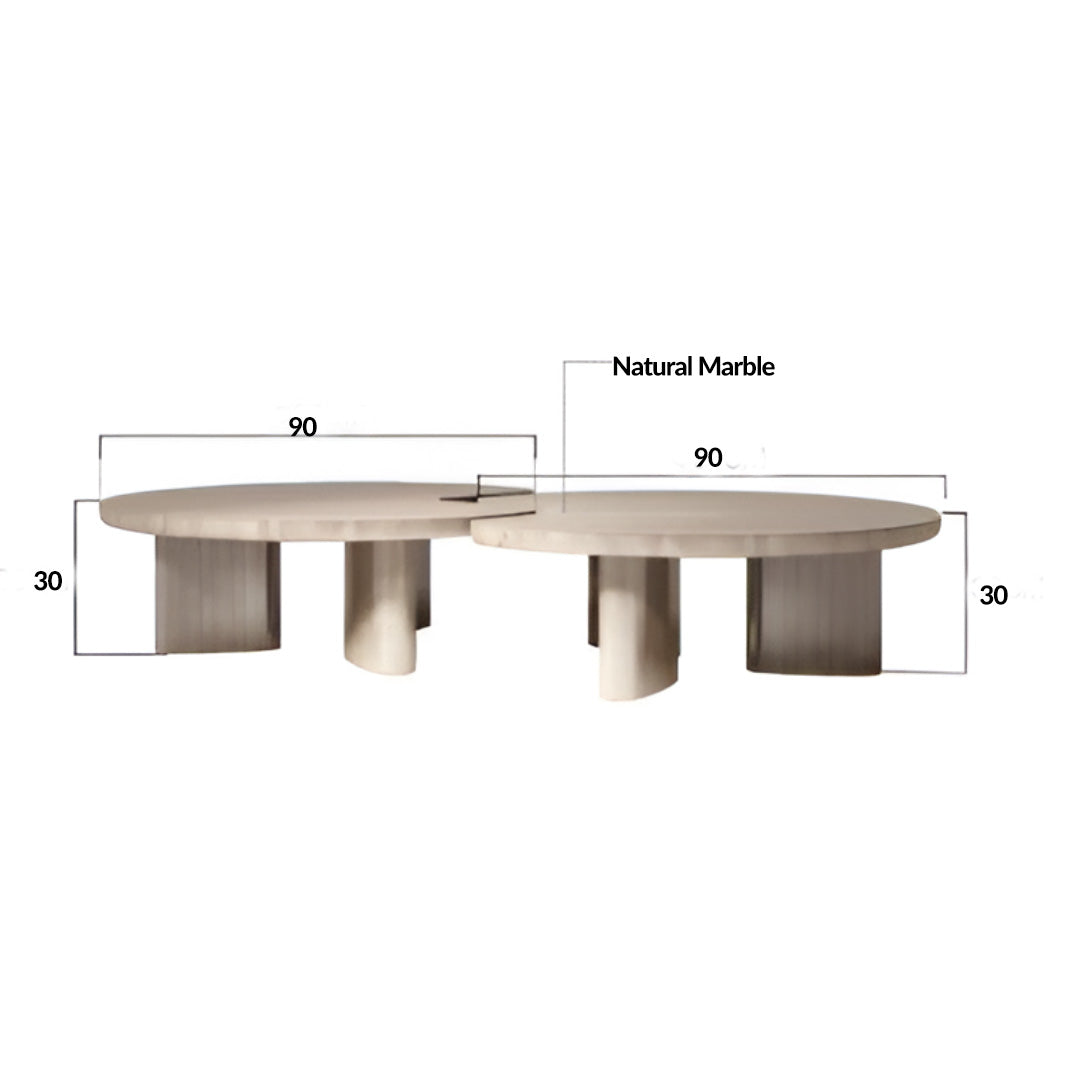 Geometric Marble Coffee Table Set for Modern Living Rooms