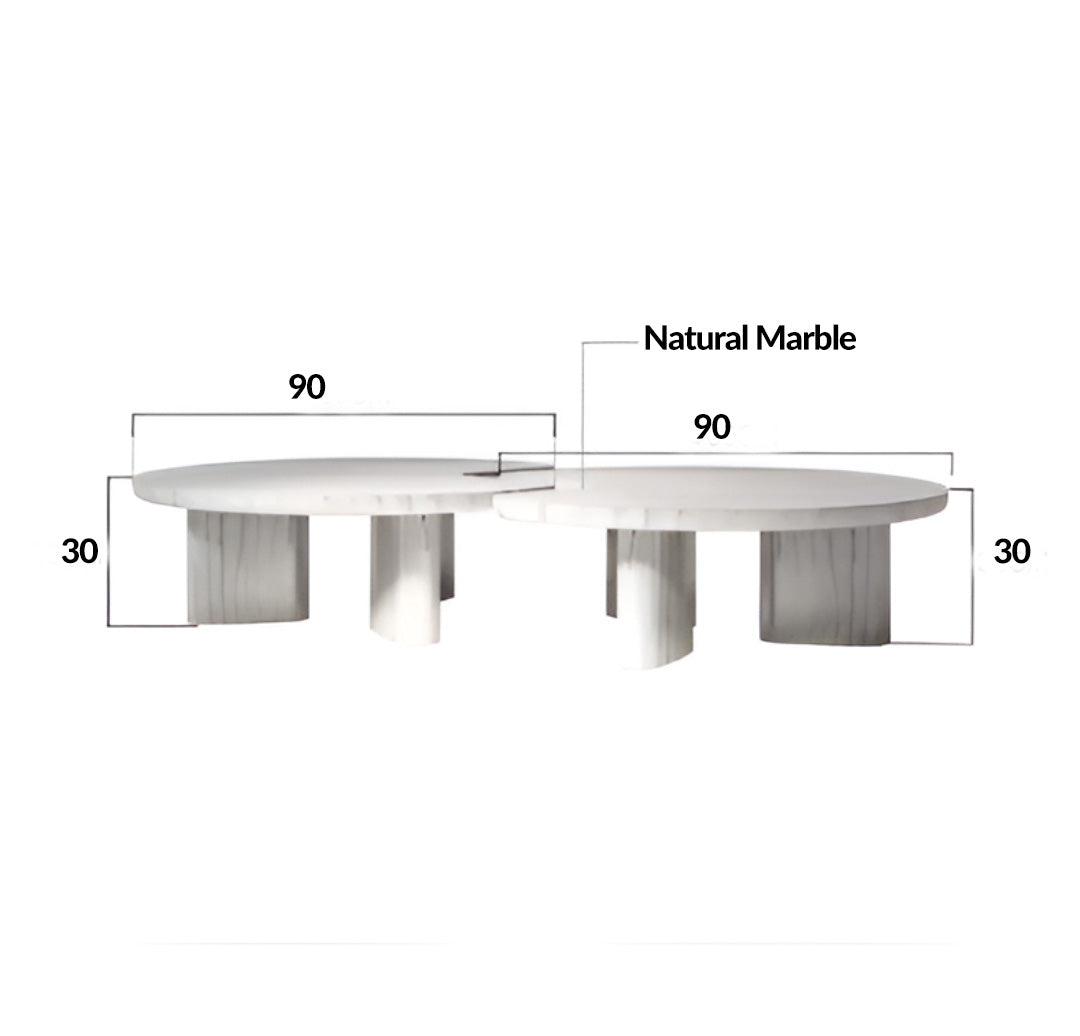 Geometric Marble Coffee Table Set for Modern Living Rooms