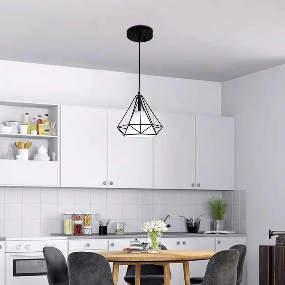 Diamond Cage Pendant Lamps Elevate Your Kitchen & Dining Room