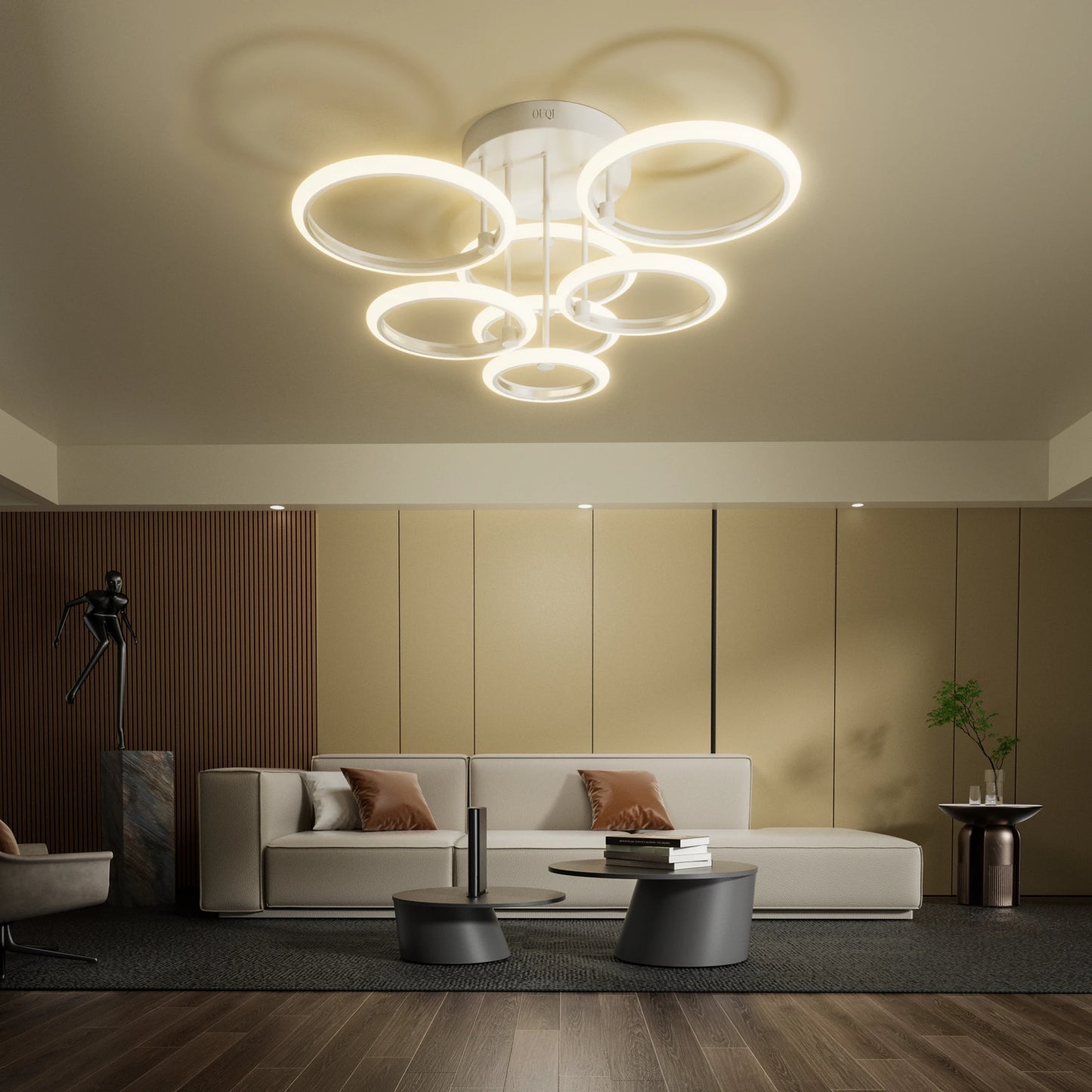 Sleek & Modern LED Ring Chandeliers Redefine Your Ceiling