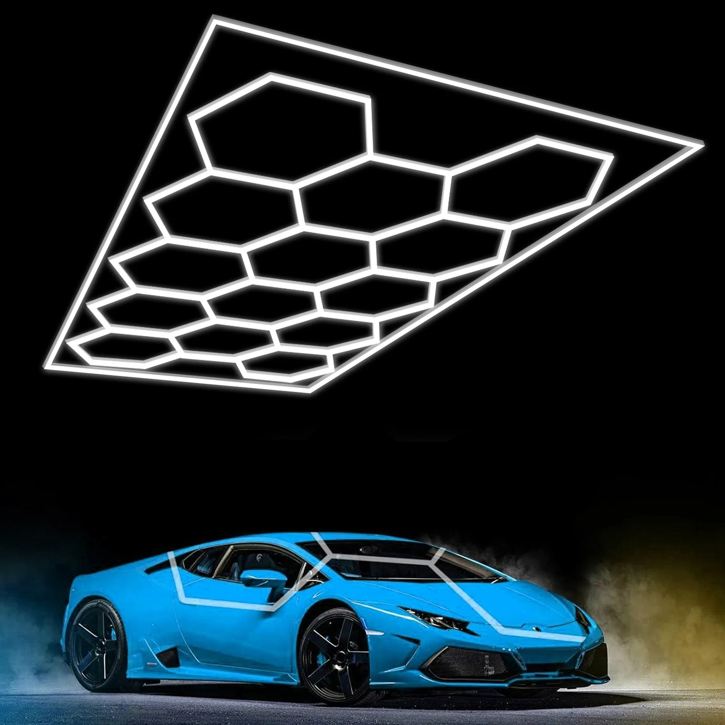 720W Hexagon LED Garage Ceiling Lights – 108,000 LM for Super Bright Illumination