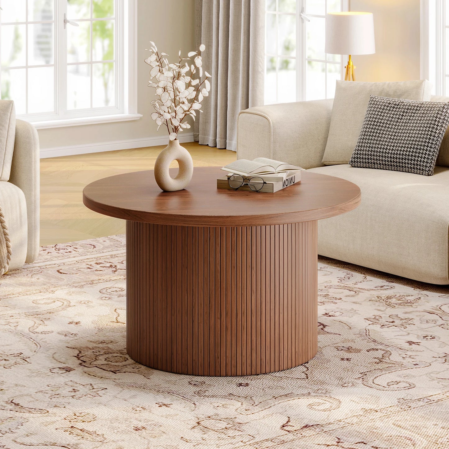 Coffee Table with Tambour Detailing for Any Space