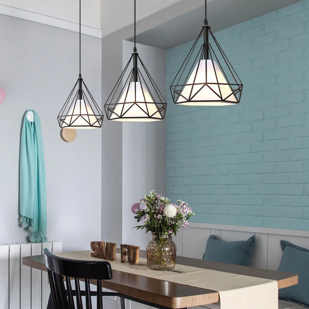 Diamond Cage Pendant Lamps Elevate Your Kitchen & Dining Room