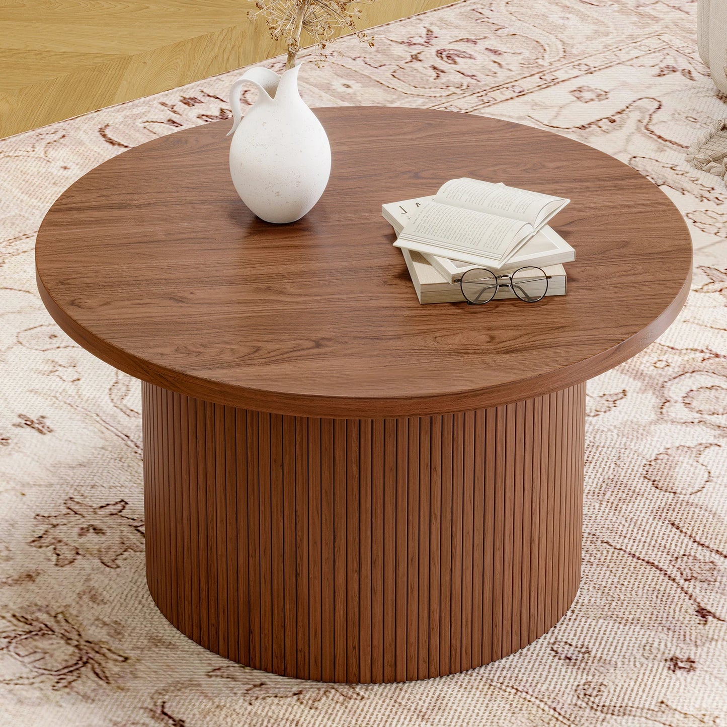 Coffee Table with Tambour Detailing for Any Space