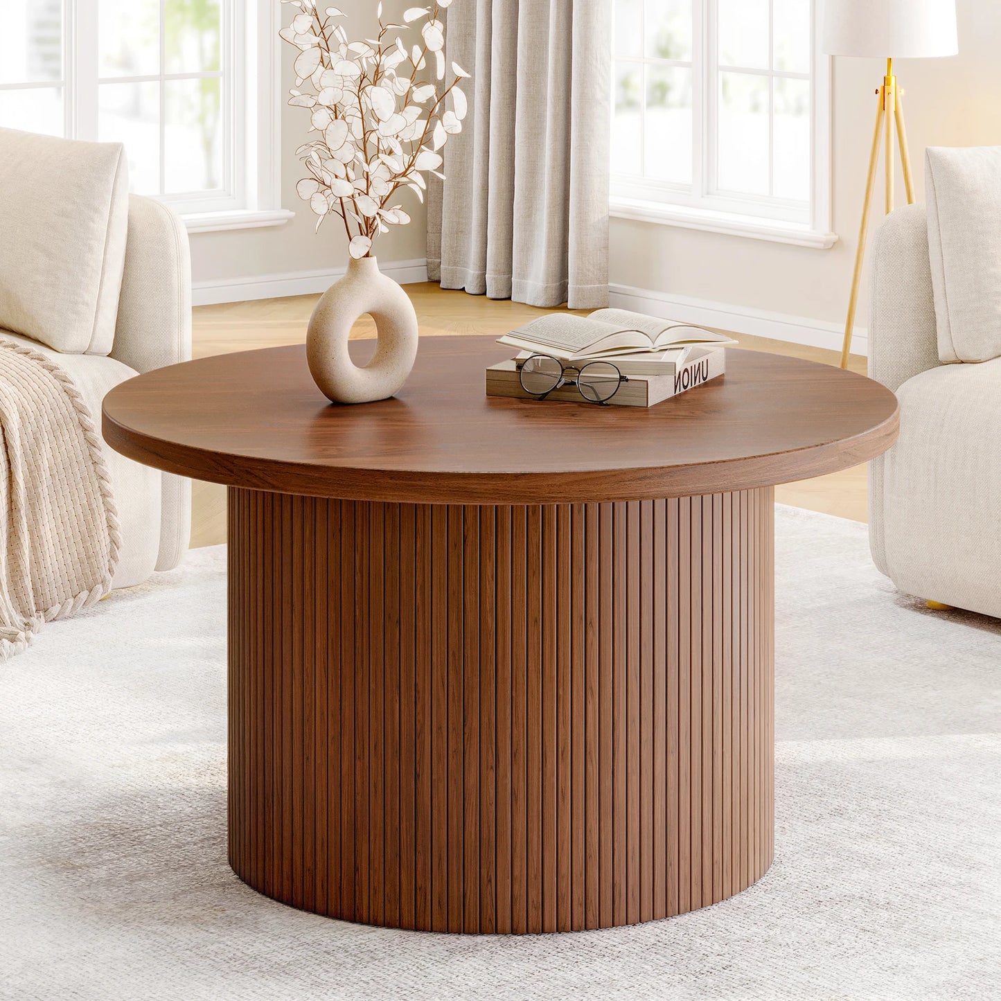 Coffee Table with Tambour Detailing for Any Space