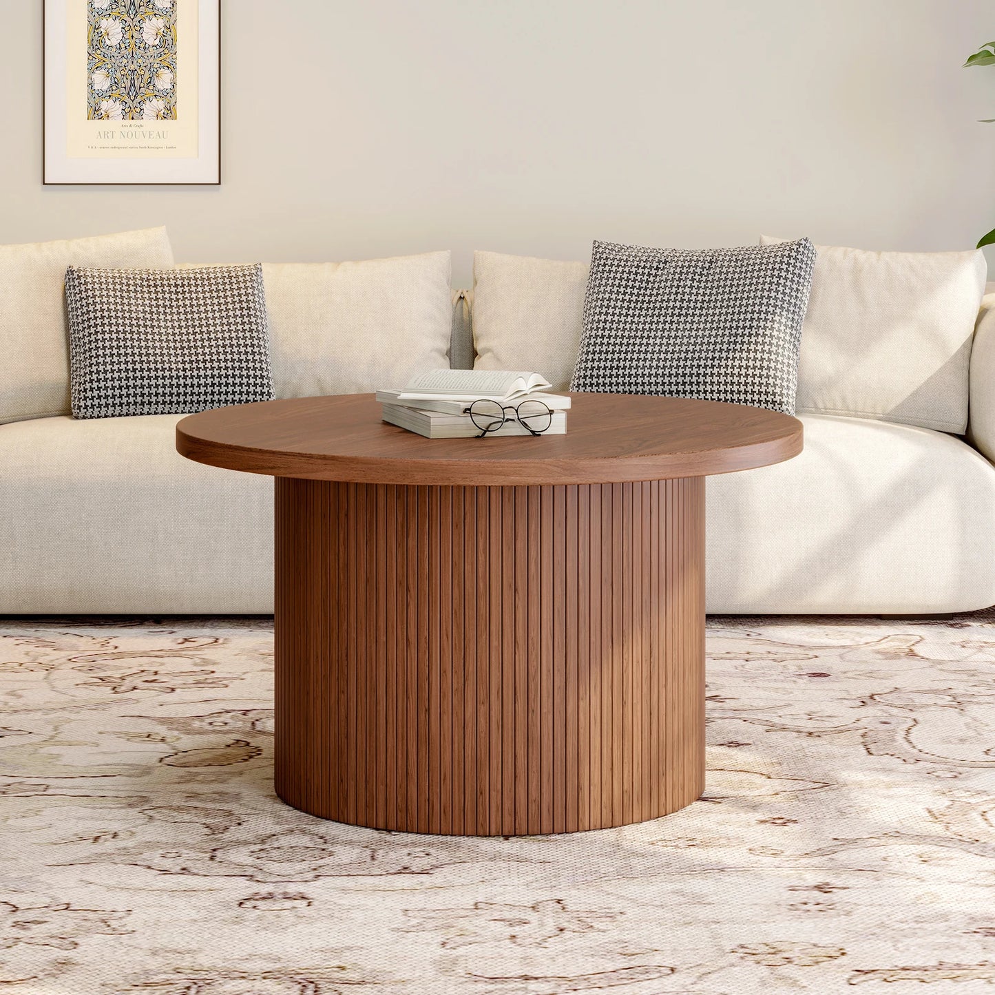 Coffee Table with Tambour Detailing for Any Space