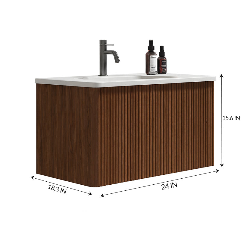 Floating Bathroom Vanity With Large Sink & Deep Storage Drawers for Modern Bathroom