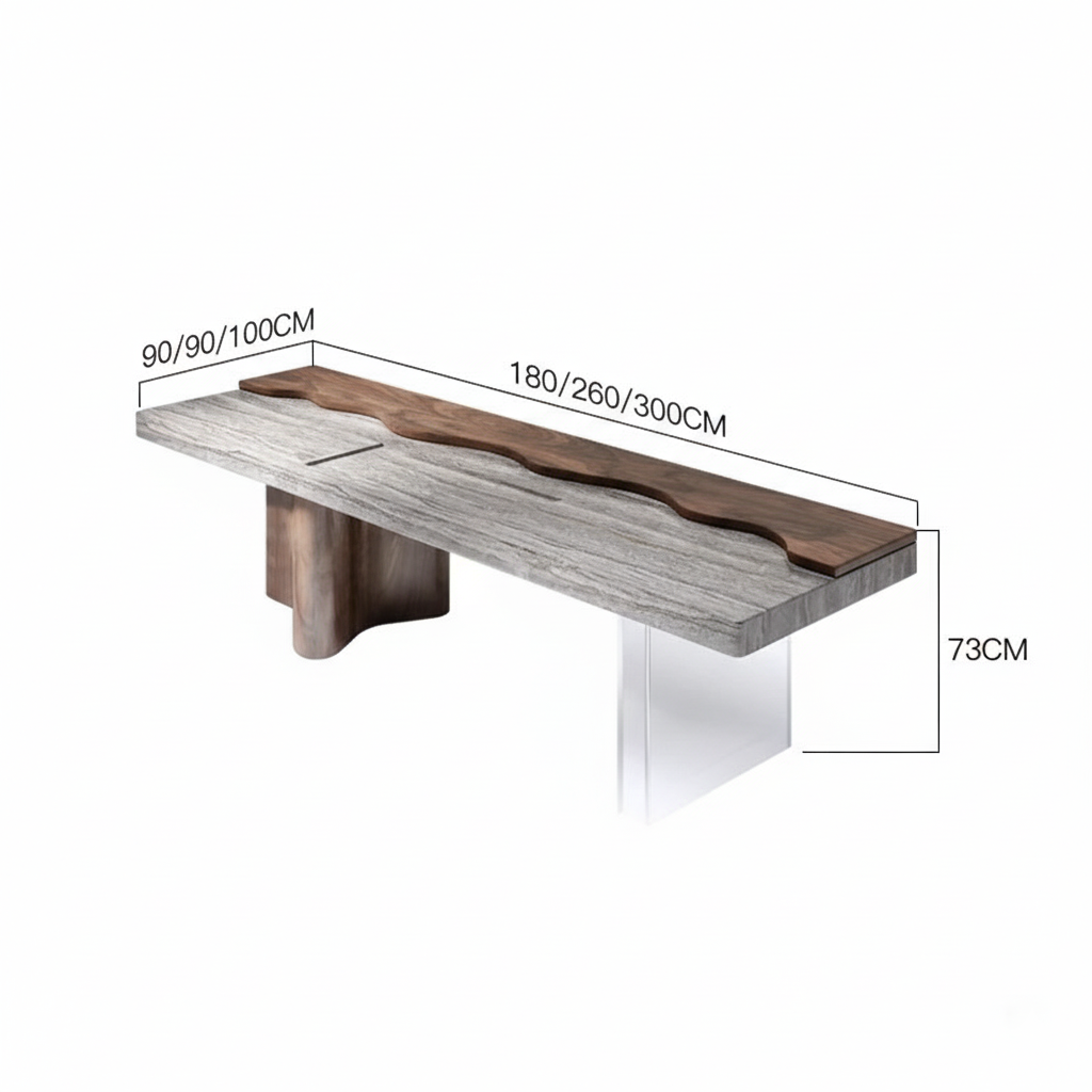 Handcrafted Floating Tea Table with Natural Stone Texture Perfect For Modern Design