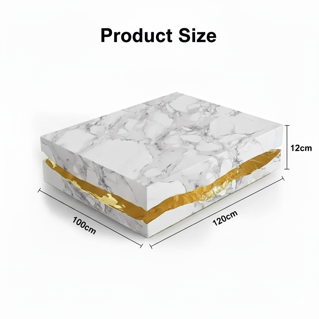 Italian Marble Top Coffee Table with Waterproof Surface for Living Room