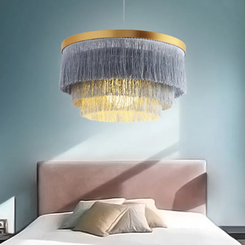 Dreamy Cotton Thread Chandelier Perfect for Weddings & Elegant Indoor Spaces