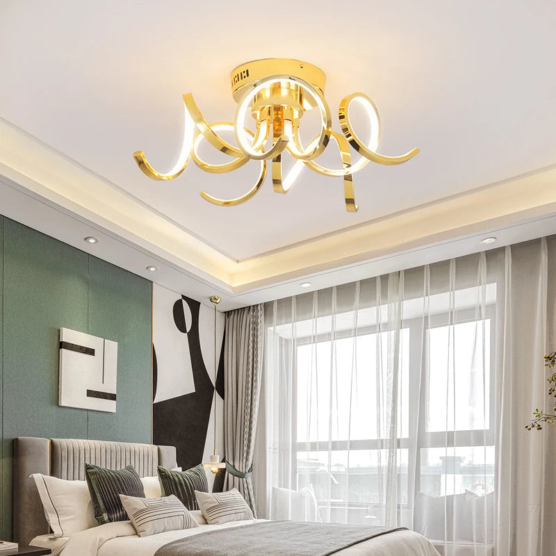 Chrome Lustre Ceiling Light with Remote for Ultimate Convenience