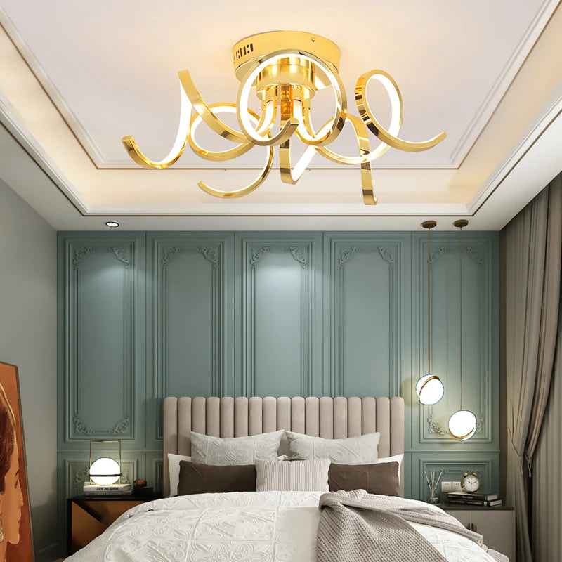 Chrome Lustre Ceiling Light with Remote for Ultimate Convenience