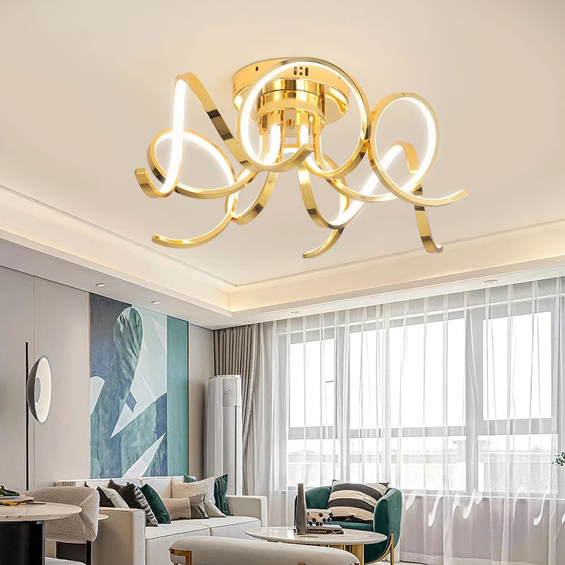 Chrome Lustre Ceiling Light with Remote for Ultimate Convenience