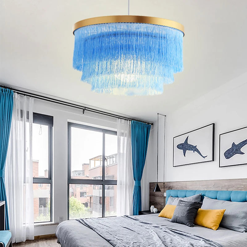 Dreamy Cotton Thread Chandelier Perfect for Weddings & Elegant Indoor Spaces