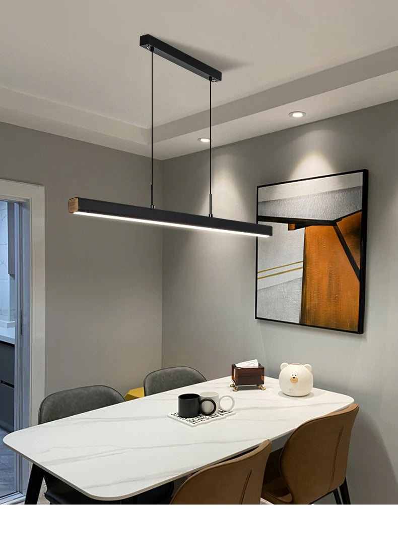 Sleek LED Dining Room Chandelier Perfect for Dining Rooms, Bars & Offices