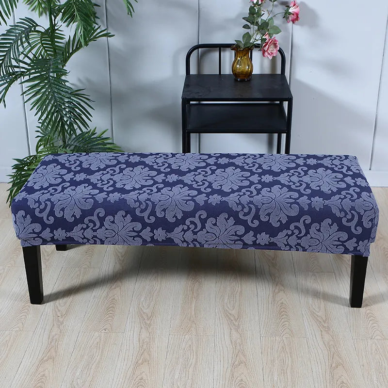 Luxury Jacquard Long Bench Printed Elastic Cover Furniture Decoration