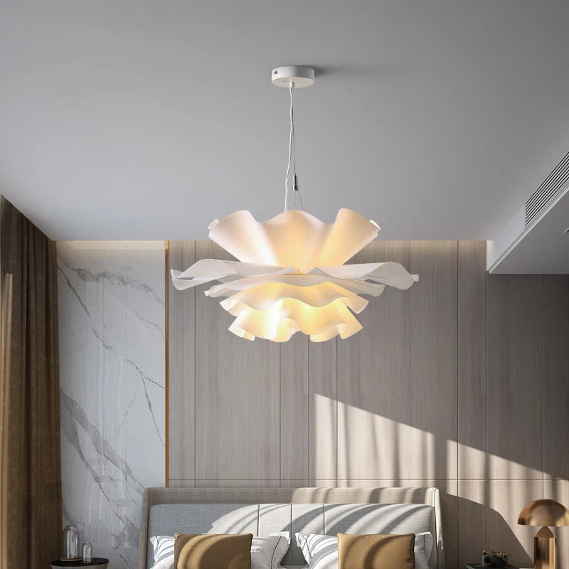 Elegant White Flower Chandelier Pendant Light for Dining & Kids Room