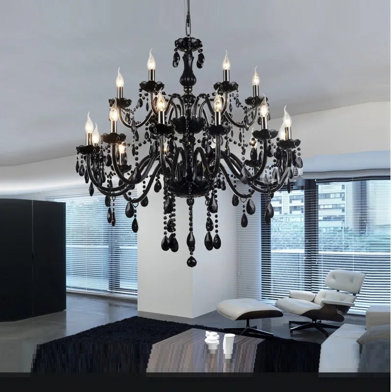 Glamorous Black Crystal Lighting for Bedrooms & Living Areas
