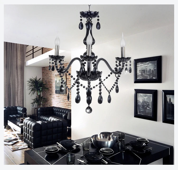Glamorous Black Crystal Lighting for Bedrooms & Living Areas