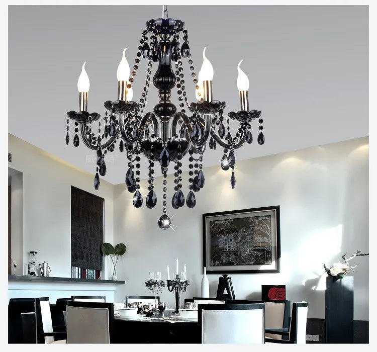 Glamorous Black Crystal Lighting for Bedrooms & Living Areas