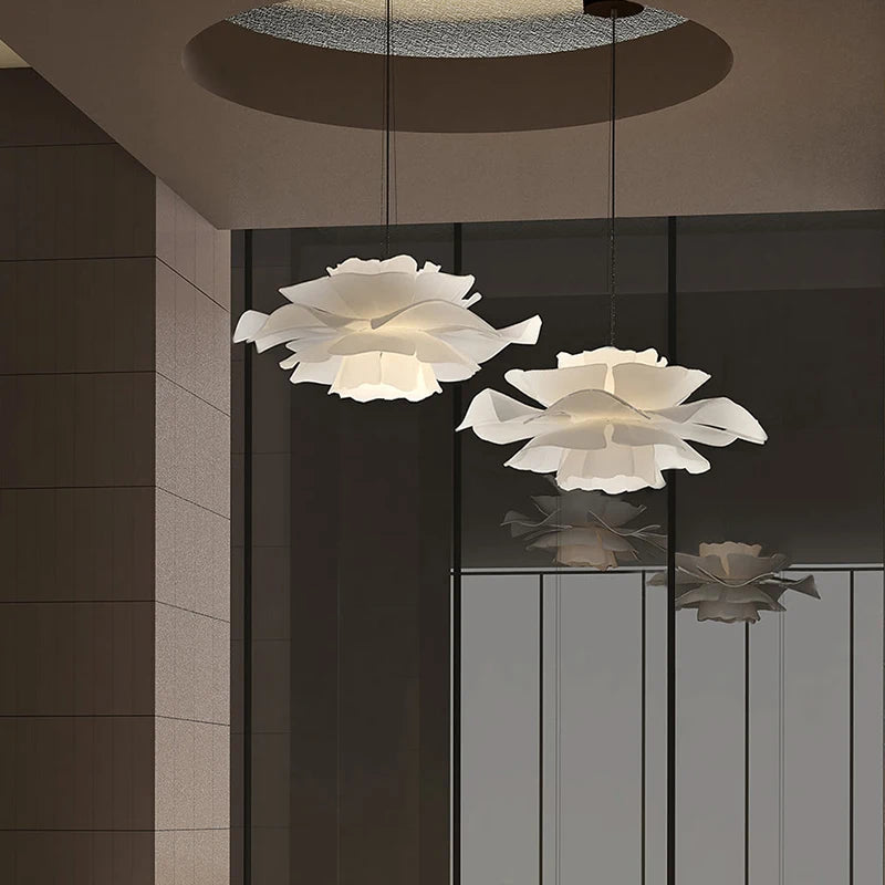 Elegant White Flower Chandelier Pendant Light for Dining & Kids Room