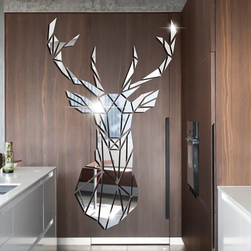3D Luxury Wall Deer Head Sticker