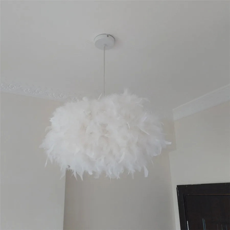 Gorgeous Feather Hanging Lamp Perfect for Kids & Cozy Spaces