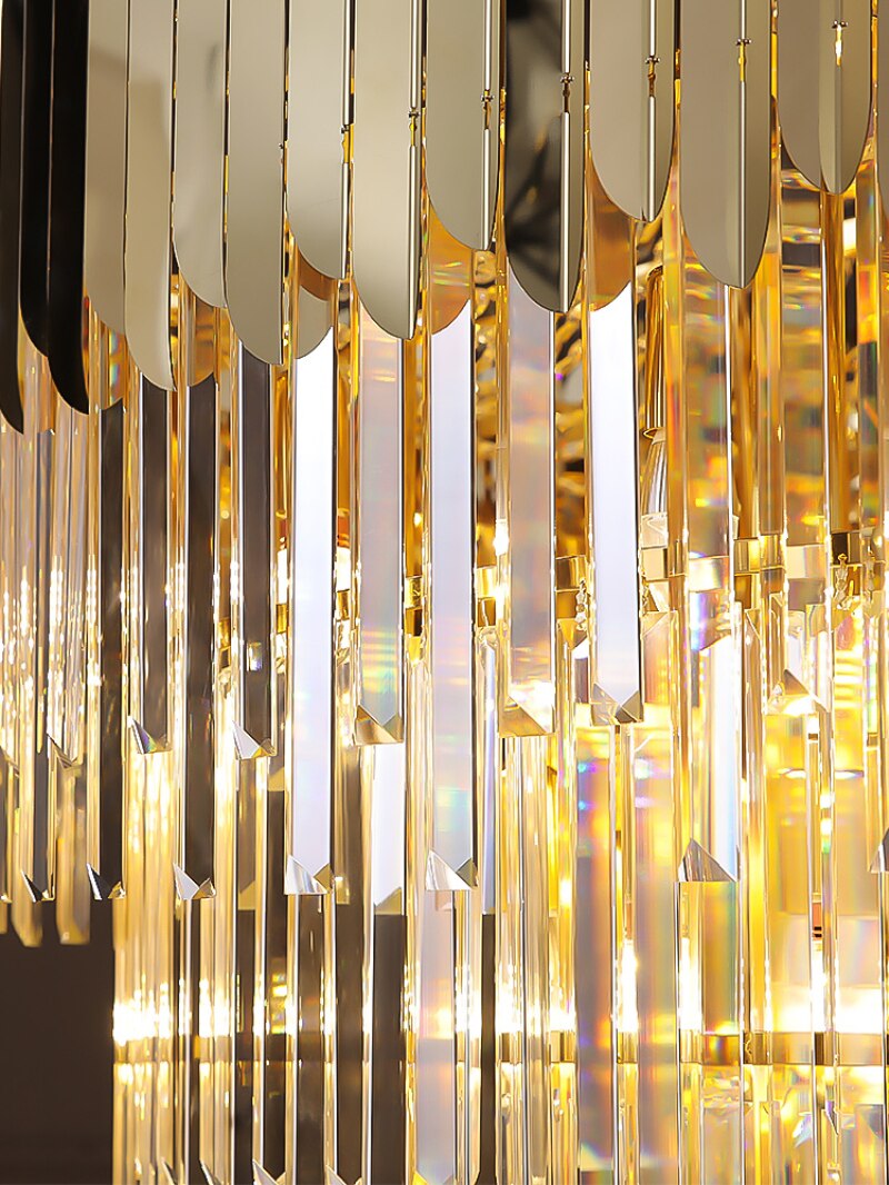 Massive Gold LED Crystal Chandelier Gold For Luxury Villa