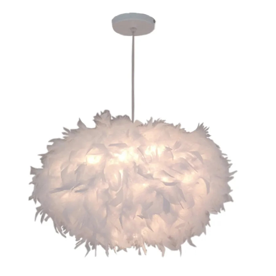Gorgeous Feather Hanging Lamp Perfect for Kids & Cozy Spaces