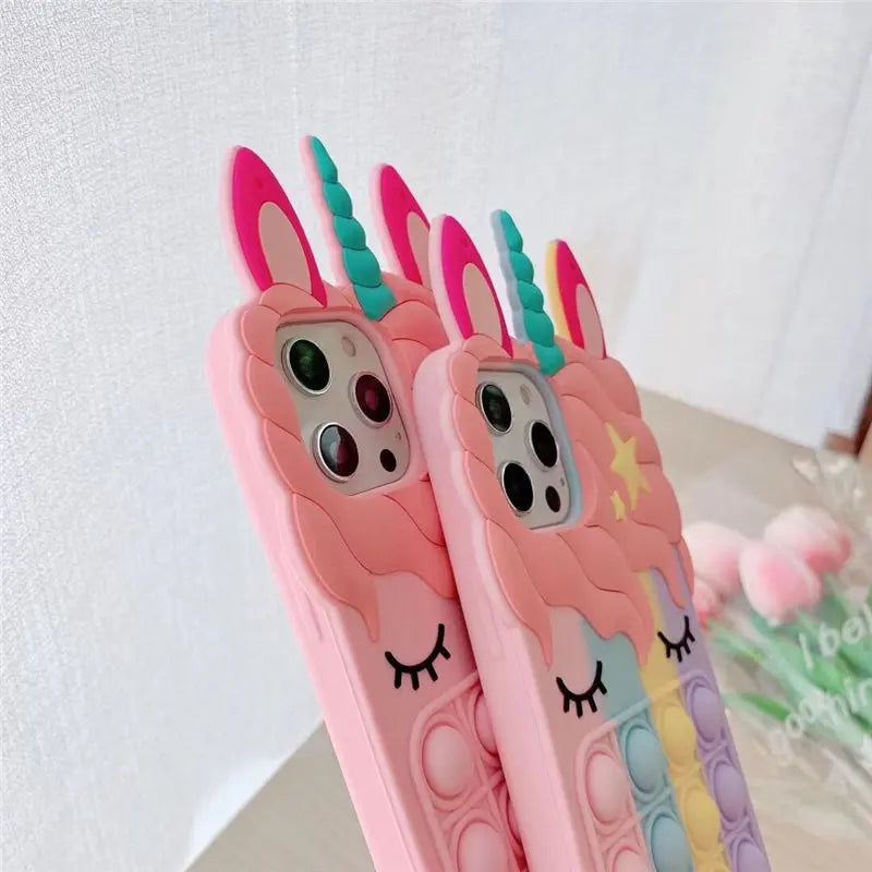iPhone Case With Autism Sensory Fidget Strap For 16 , 16 Pro, 16 Plus, 16 ProMax, 11-15 Pro Max, XS, XR, 8, 7 - Adorably Functional!