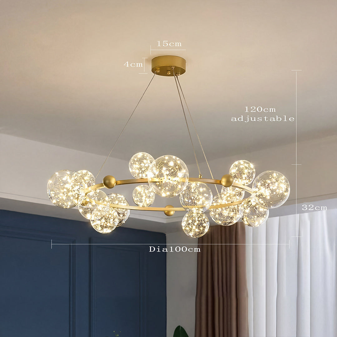 Luxury Gold Circle Chandelier Pendant for Hotels, Villas & Modern Interiors