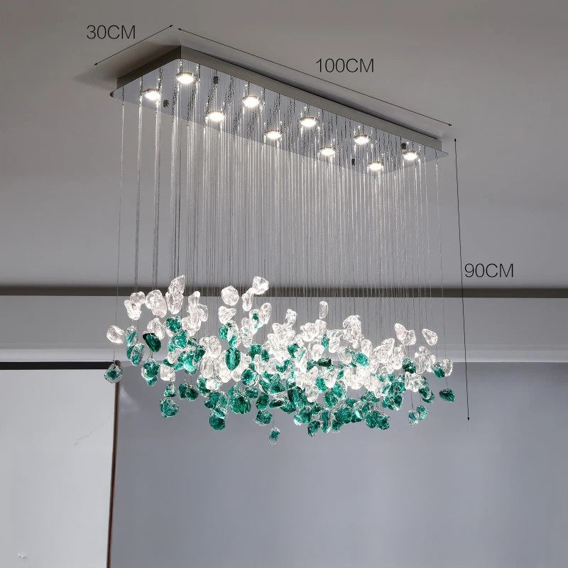 Modern Stone Glass Chandeliers Elegant Pendant Lights for Dining Room, Villa & Home Decor