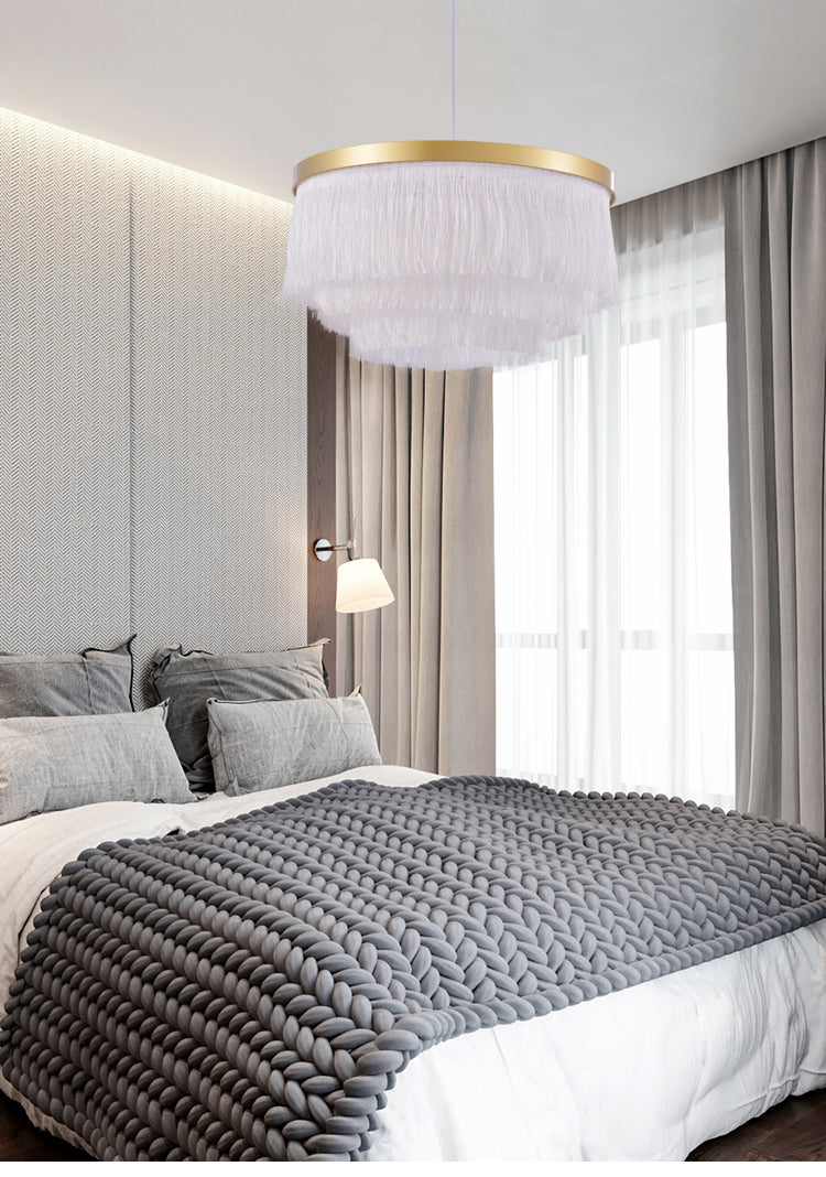 Dreamy Cotton Thread Chandelier Perfect for Weddings & Elegant Indoor Spaces