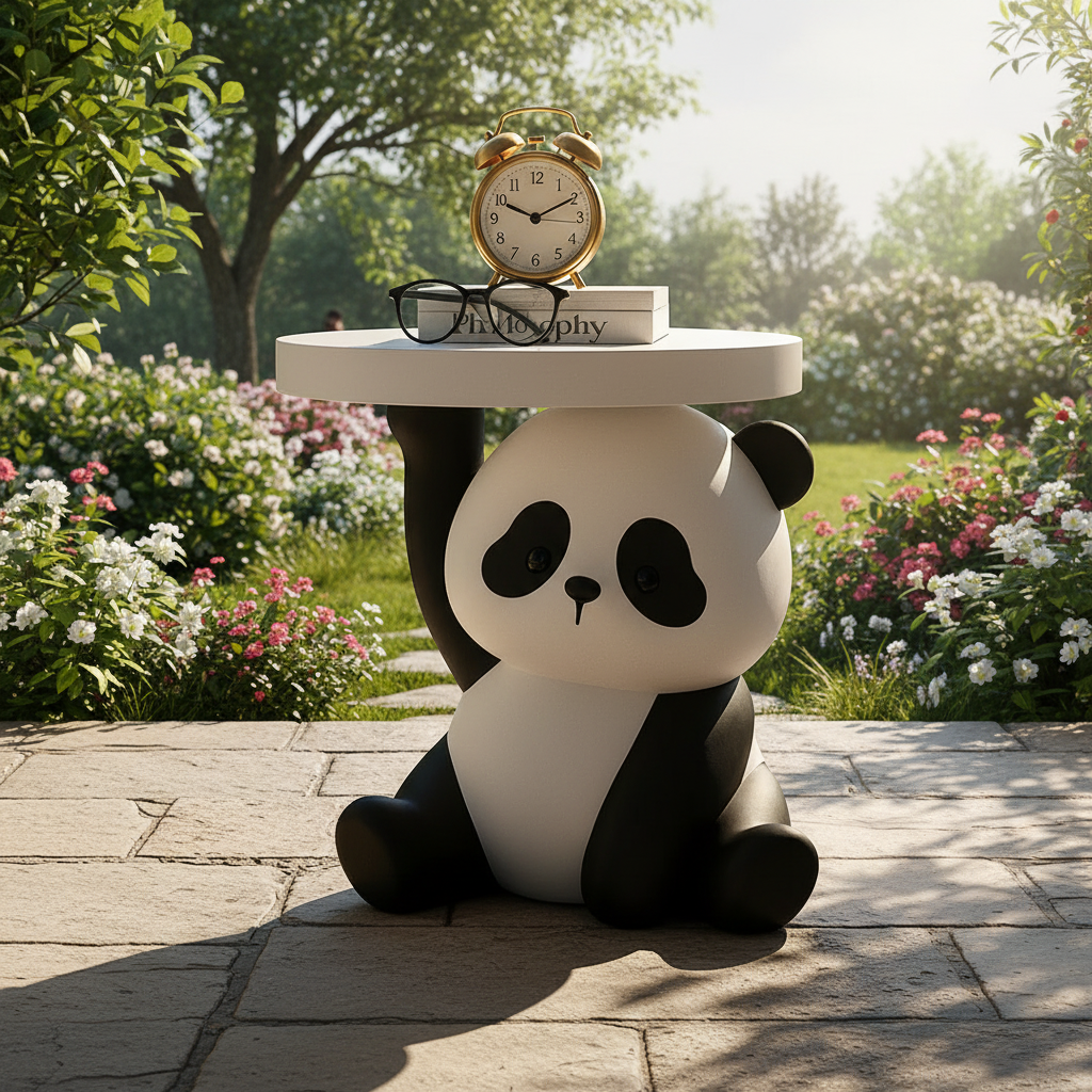 Resin Panda Design Living Room Side Table for Living Room Decor