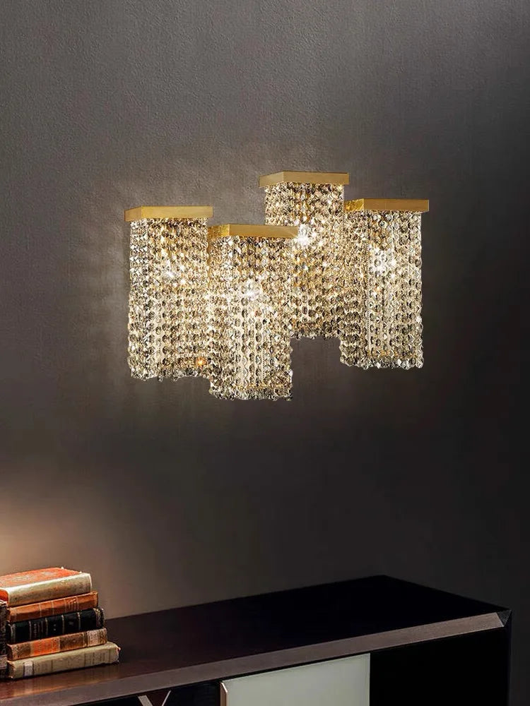 Gold & Crystal Luxury Hanging Chandelier for Villas & Bars