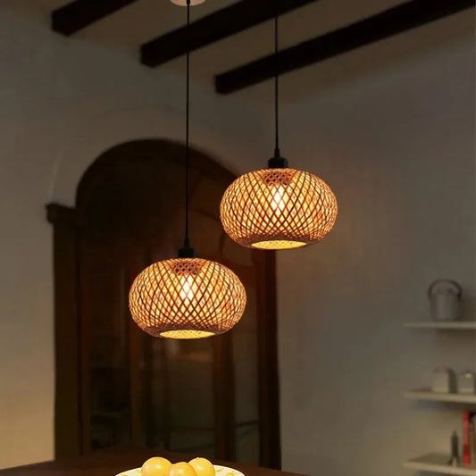 Handmade Bamboo Hanging Light Perfect for Dining Rooms, Bedrooms & More