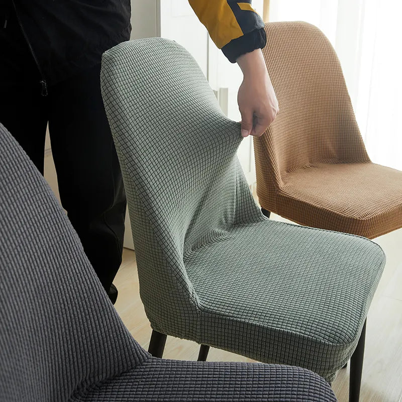 Jacquard Curved Chair Cover Machine Washable Dustproof Backrest Cover for Home Decoration - 1/2/4/6 Pcs