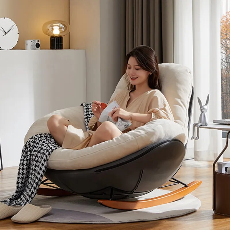 Nordic Accent Sofa Chair Rocking Egg Makeup Modern Comfy White Lazy Living Room Sofa Chair