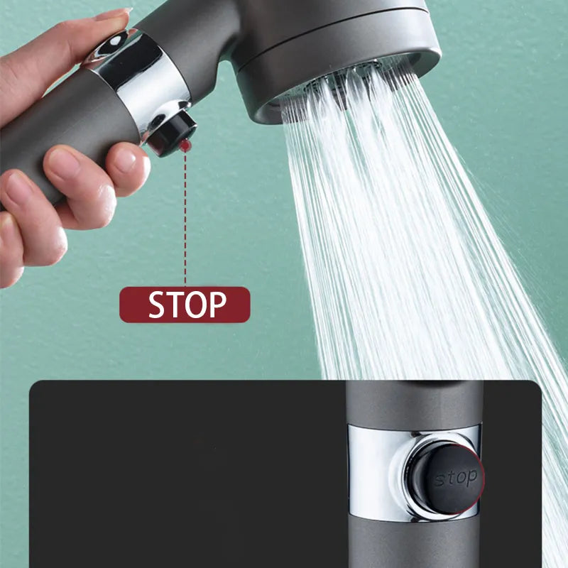3 Modes Shower Head High Pressure Portable Filter Rainfall Faucet Tap